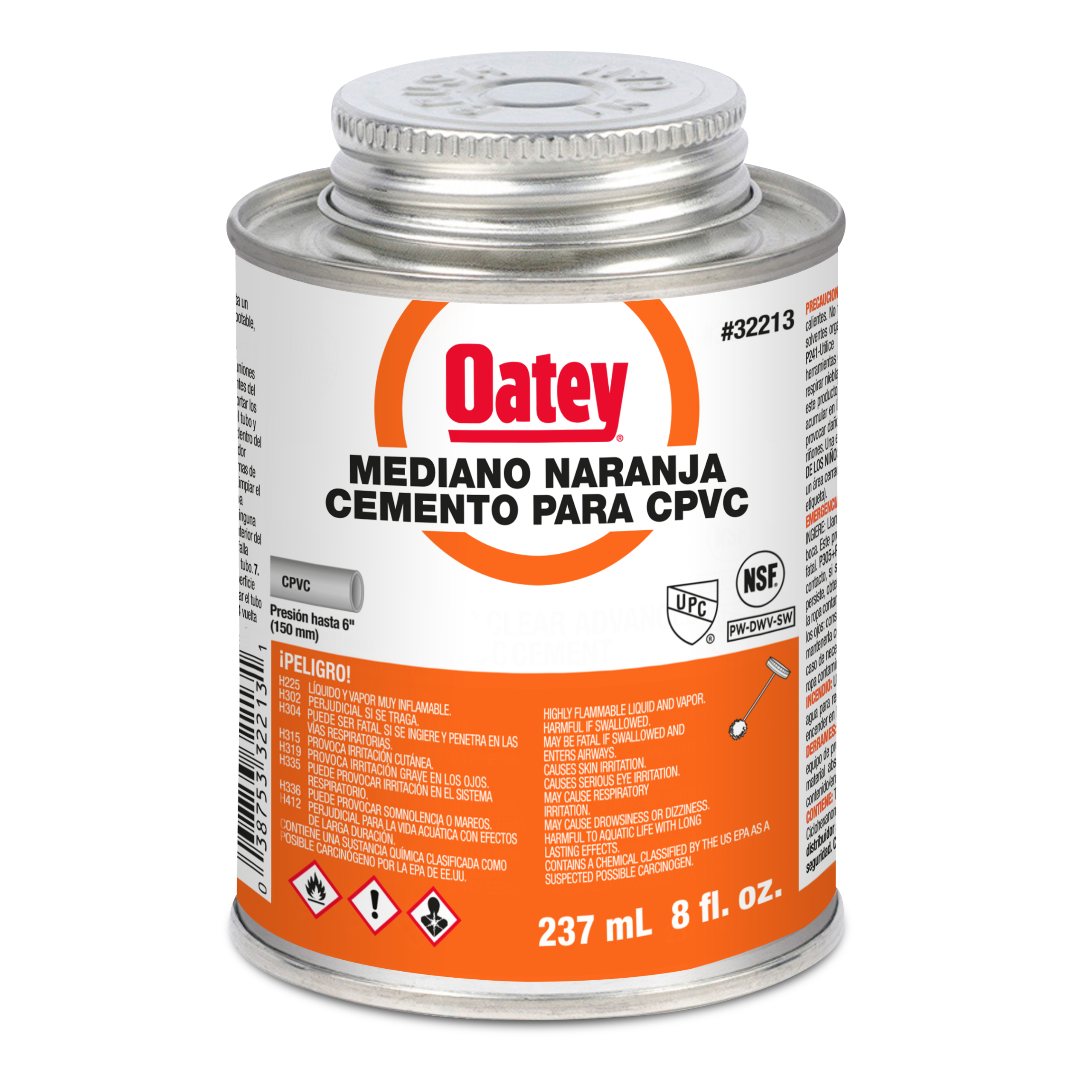 Pegamento CPVC Mediano Naranja 1/16 Gl (8 oz) OATEY - Imagen 2