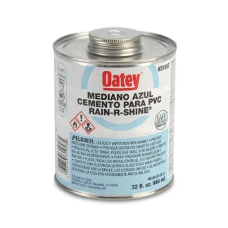 Pegamento PVC RAIN-R-SHINE Mediano Azul 1/32 Gl OATEY