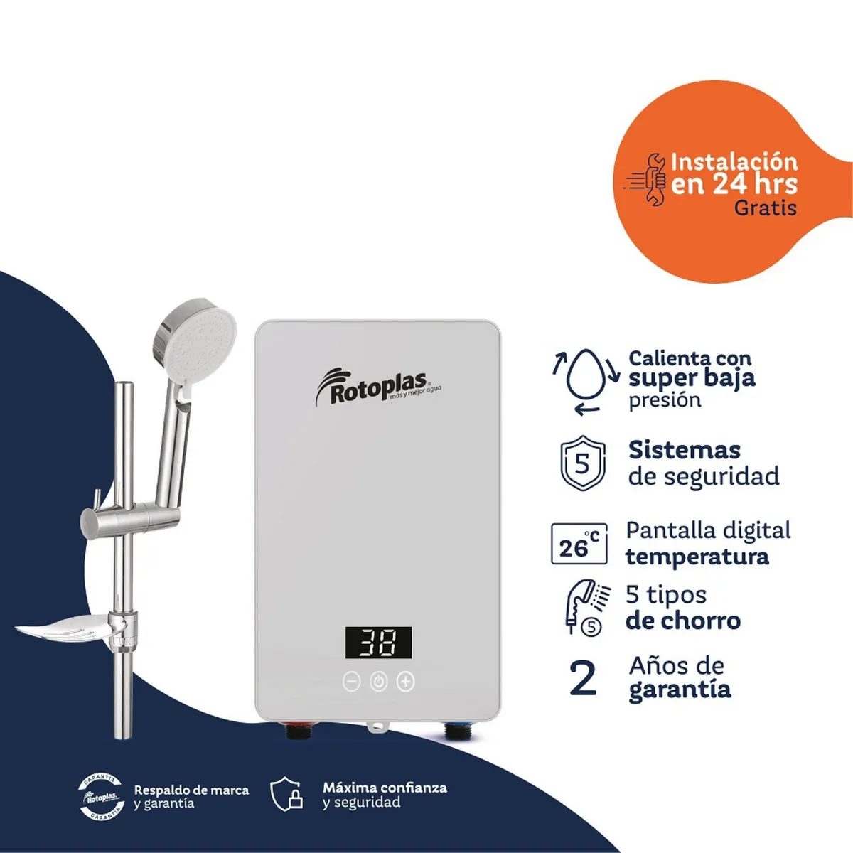 NEW SENSE PRO 4500W - TERMA INSTANTANEA ROTOPLAS - Imagen 2