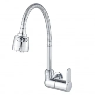 LLAVE PARA LAVADERO CROMADA PICO FLEXIBLE CROMADO - BRIKKEL WAVE METUSA